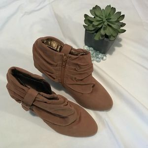 Charlotte Russe Tan Suede Booties